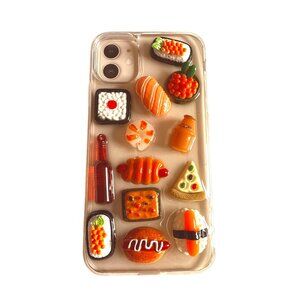 Cute Silicone Food treat Transparent Case For iPhone 11/XR With 3D Colorful Food